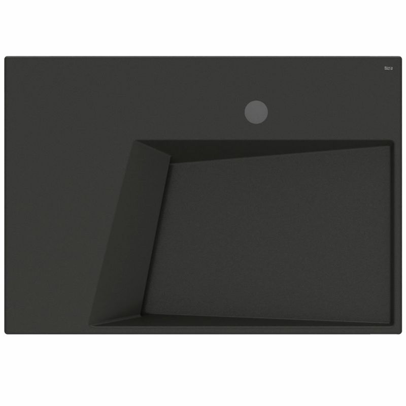 cuba de sobrepor roca geometric horizon quadrada com mesa 60x48cm - onix (mp)