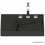 cuba de sobrepor roca geometric horizon quadrada com mesa 60x48cm - onix (mp)