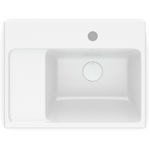 cuba de sobrepor roca optica quadrada com mesa 38x13cm - branca (mp)