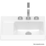 cuba de sobrepor roca optica quadrada com mesa 38x13cm - branca (mp)