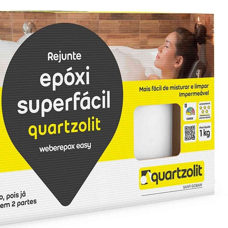 rejunte epóxi quartzolit superfácil 1kg branco (mp)