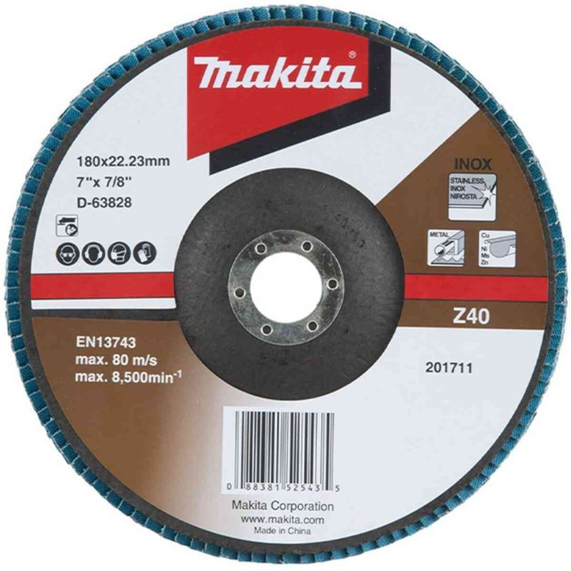 disco de lixa makita flap grao z40 180 mm d-63828 (mp)