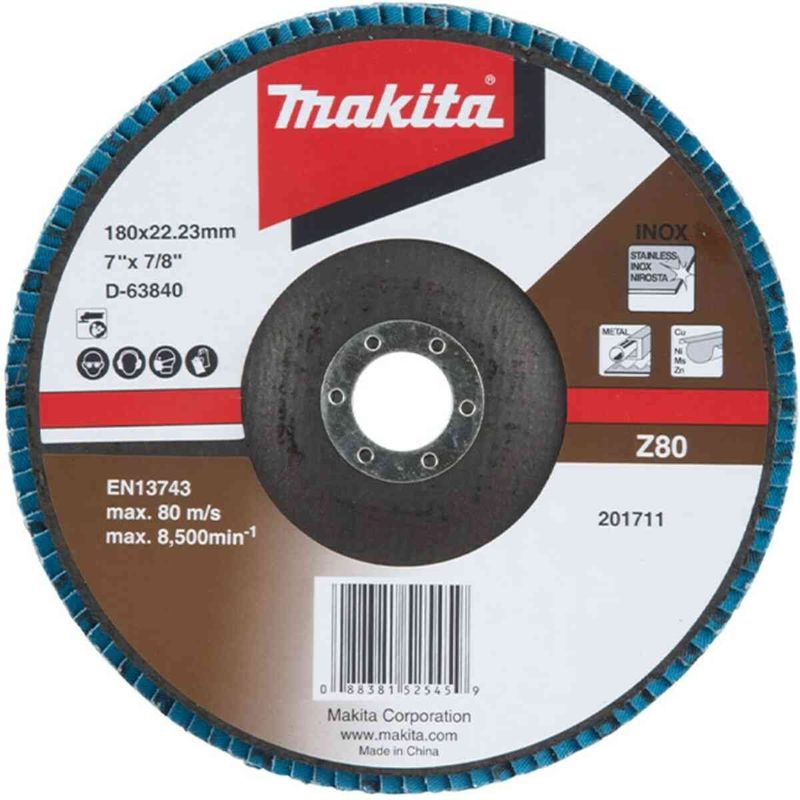 disco de lixa makita flap grao z80 180 mm d-63840 (mp)