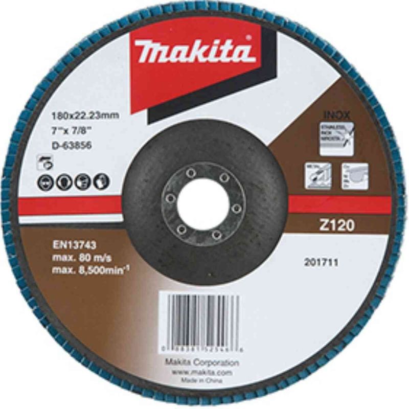 disco de lixa makita flap grao z120 180 mm d-63856 (mp)