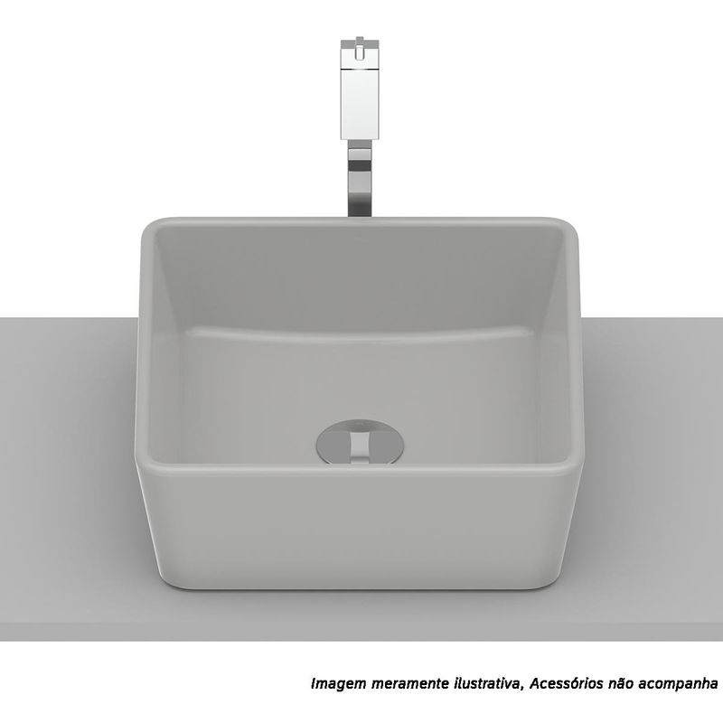 cuba roca de apoio quadrada sem mesa 35x35cm óptica cq35 stone (mp)