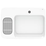cuba roca de apoio retangular com mesa 60x42cm infinity branca (mp)