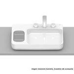 cuba roca de apoio retangular com mesa 60x42cm infinity branca (mp)