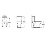 kit vaso sanitário roca debba classic stone com caixa acoplada 3,6l (mp)