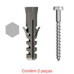 parafuso sextavado sforplast rosca soberba 5/16x65 + bucha plástica com aba 12mm 2 peças (mp)