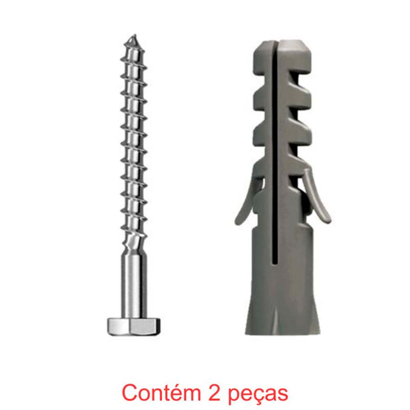 parafuso sextavado sforplast rosca soberba 5/16x65 + bucha plástica com aba 12mm 2 peças (mp)