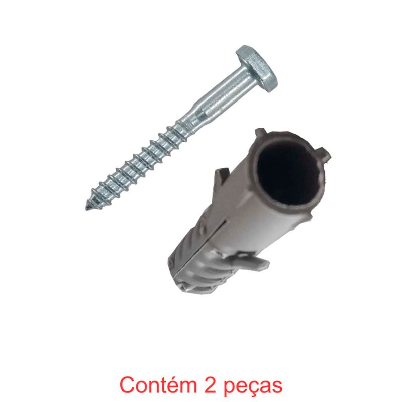 parafuso sextavado sforplast rosca soberba 5/16x65 + bucha plástica com aba 12mm 2 peças (mp)
