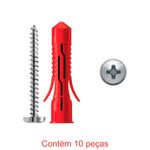 bucha mx 6mm + parafuso auto atarraxante panela fenda philips 4,2x38mm 10 peças - sforplast (mp)
