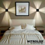 arandela led bivolt 6w 3000k luz amarela al14 preta - nitrolux (mp)