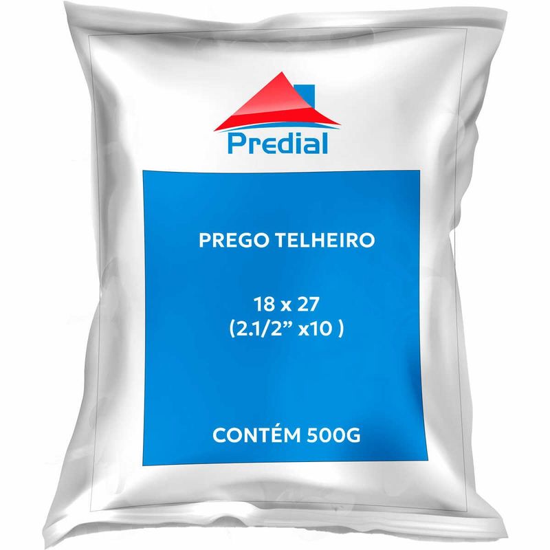 prego telheiro galvanizado 18x27 500g - predial metais (mp)