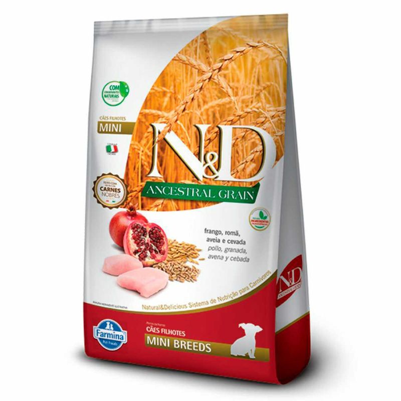 ração n&d ancestral grain cães filhotes raça mini frango 2,5kg (mp)