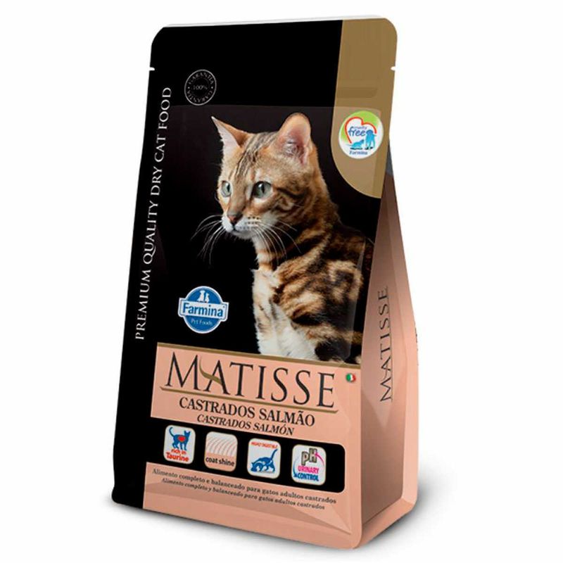 ração matisse gatos adultos castrados salmão 800g (mp)