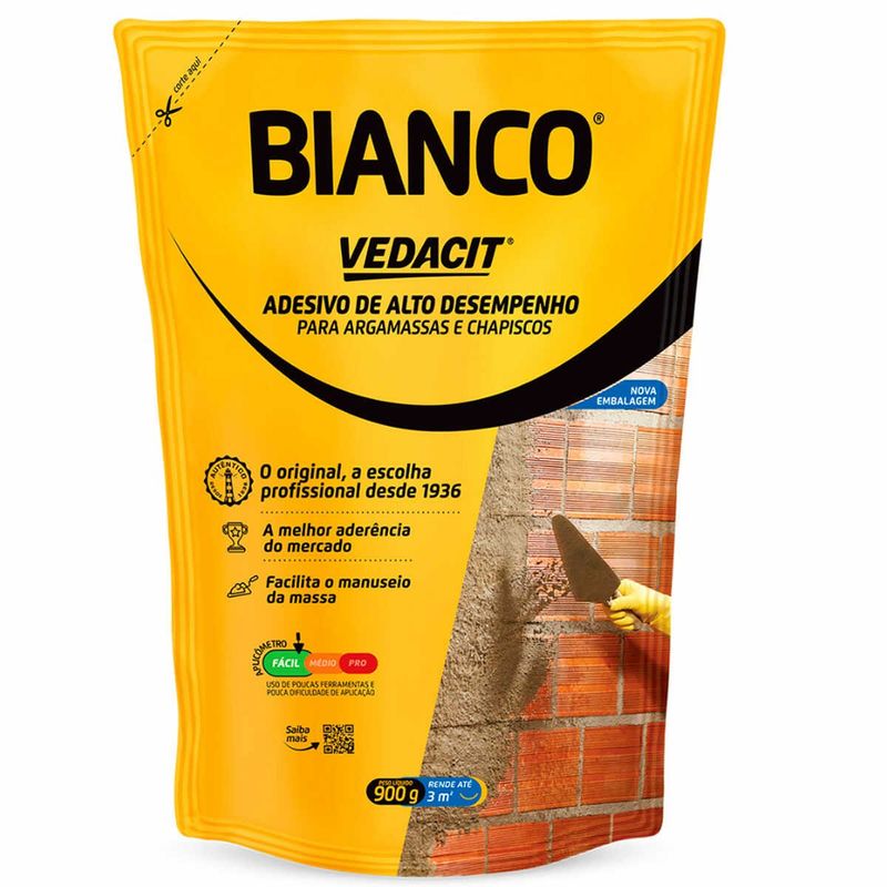 aditivo para chapisco bianco 900g branco - vedacit (mp)