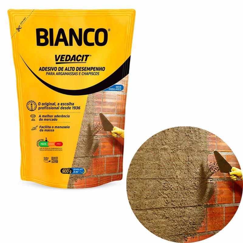 aditivo para chapisco bianco 900g branco - vedacit (mp)