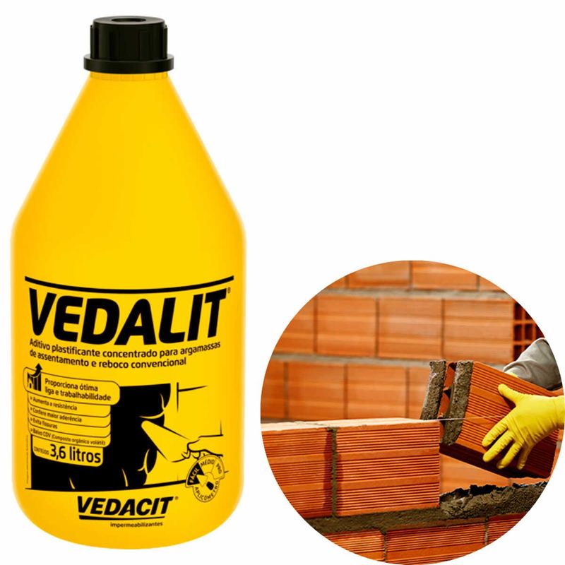 aditivo plastificante vedalit 3,6l - vedacit (mp)