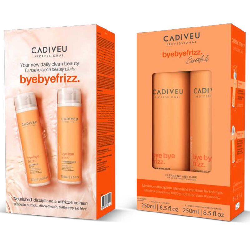 kit shampoo e condcionador cadiveu professional essentials bye bye frizz 250ml (mp)