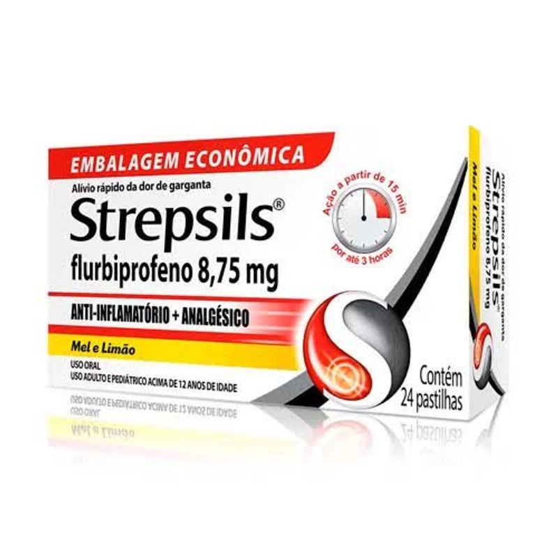 strepsils 8,75mg 24 pastilhas sabor mel e limão reckitt benckiser referência