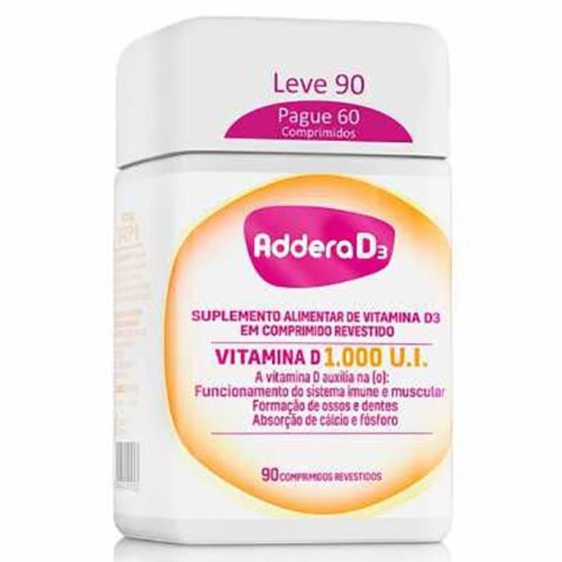 addera d3 1.000ui 90 comprimidos revestidos mantecorp referência
