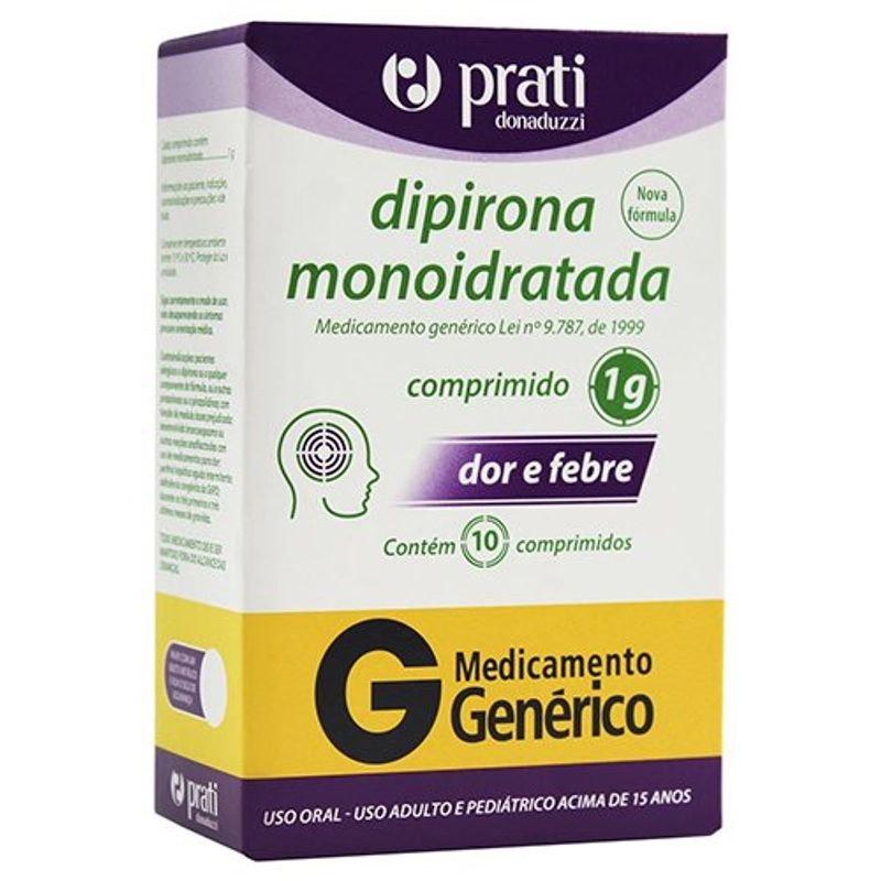 dipirona 1g 10 comprimidos prati donaduzzi genérico