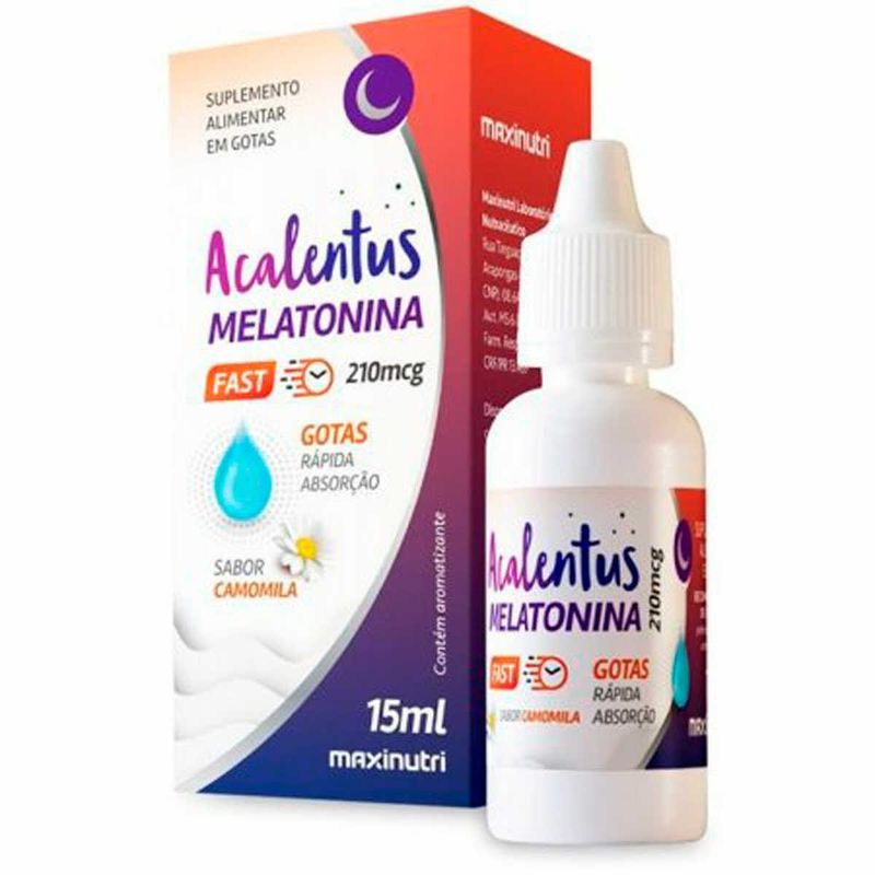 acalentus melatonina 210mcg solução gotas 15ml sabor camomila maxinutri
