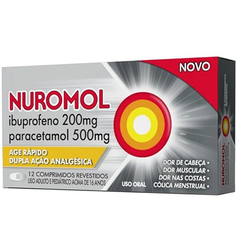 nuromol 200+500mg 12 comprimidos revestidos reckitt benckiser referência