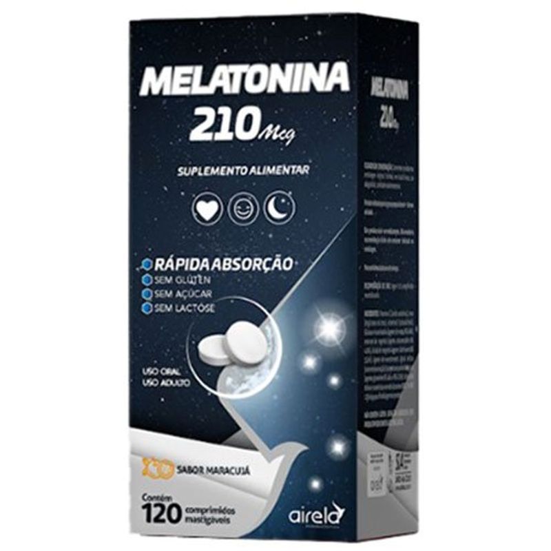 melatonina 210mcg 120 comprimidos sabor maracujá airela