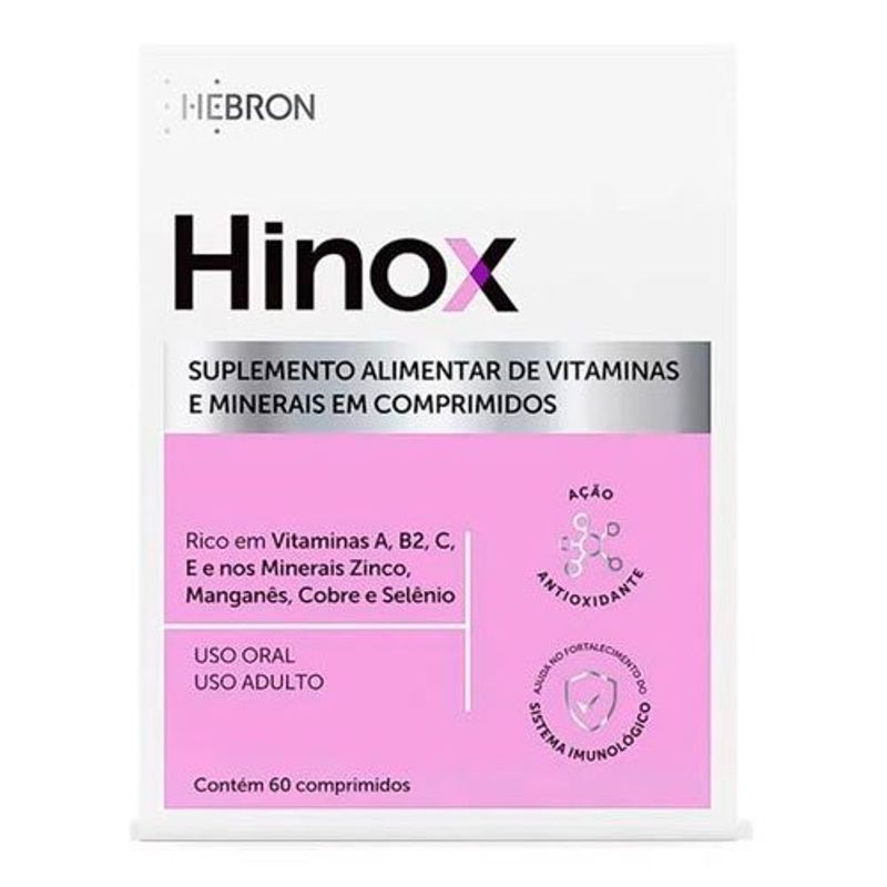 hinox 60 comprimidos suplemento vitaminico mineral hebron