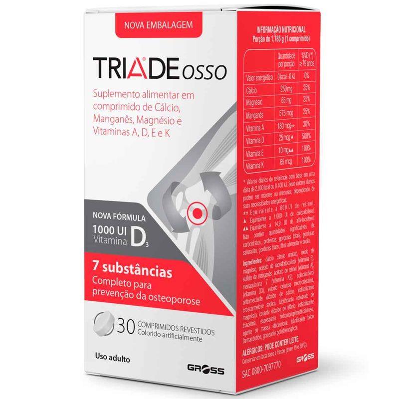 triade osso 30 comprimidos revestidos gross