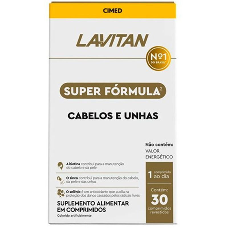 lavitan cabelos e unhas super fórmula 30 comprimidos revestidos cimed