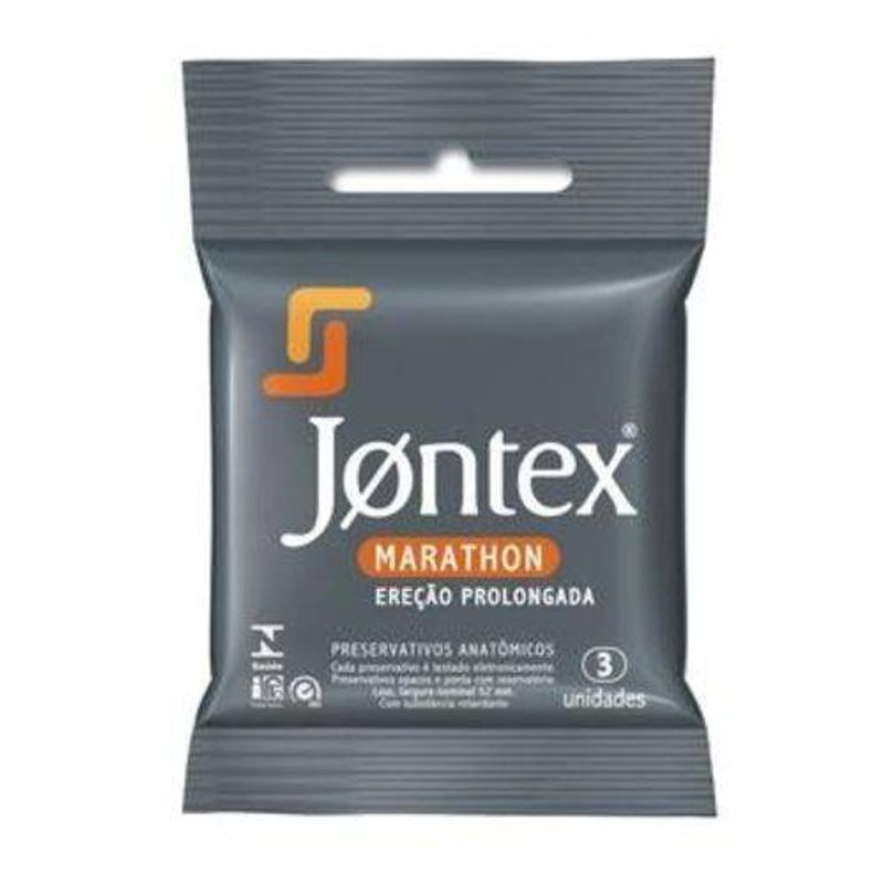 preservativo lubrificado jontex marathon 3 unidades