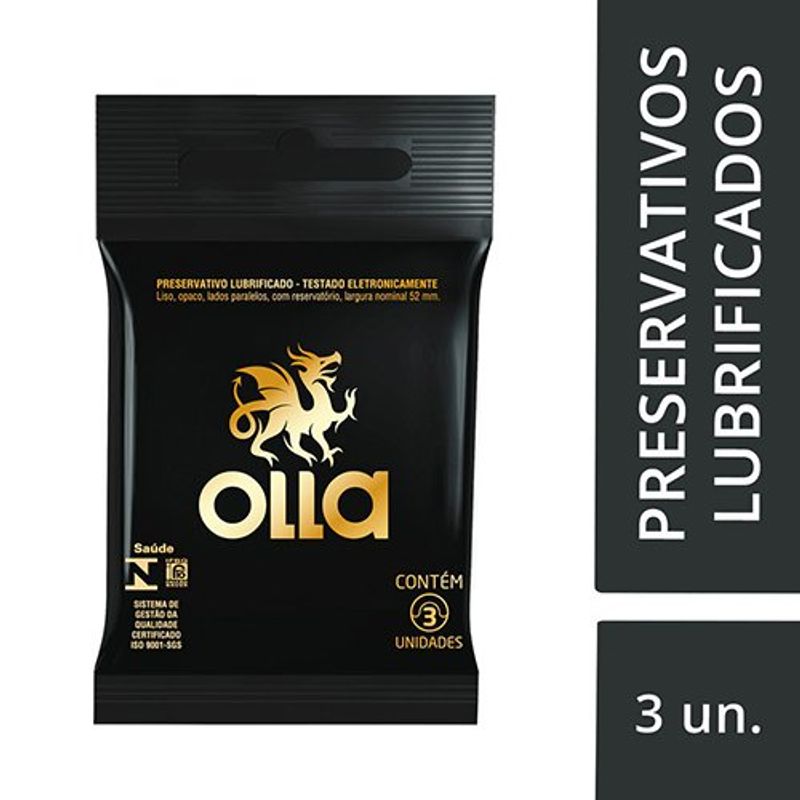 preservativo lubrificado olla tradicional 3 unidades