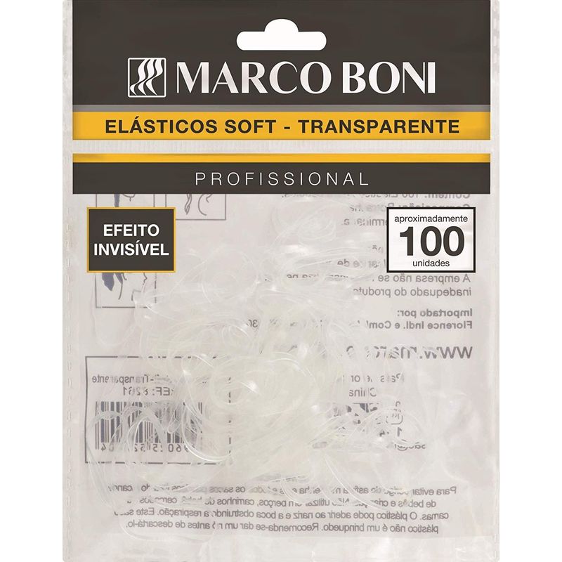 elastico para cabelo marco boni soft transparente 100unidades
