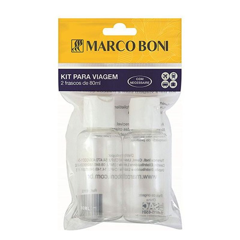 kit para viagem marco boni frasco 80ml 2 unidades