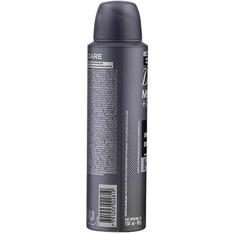 desodorante aerosol dove men+care invisible dry masculino 89g