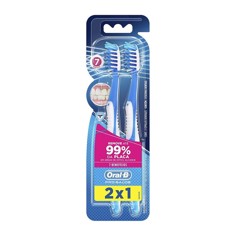 escova dental oral- b pro saúde 40 cerdas suave macia leve 2 pague 1