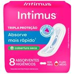 absorvente intimus gel tripla proteção sem abas cobertura seca 8 unidades