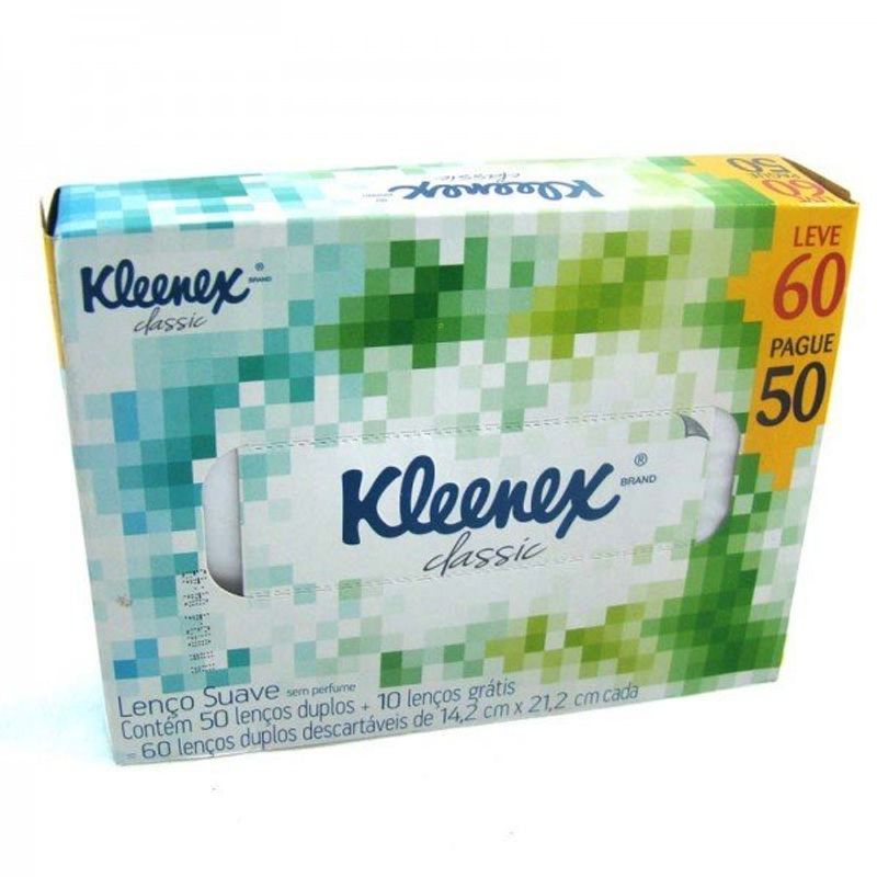 lenço de papel kleenex box leve 60 pague 50 unidades