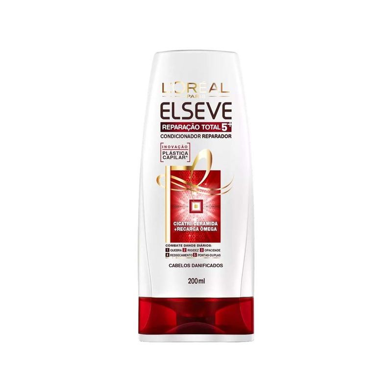 condicionador reparador loreal elseve cabelos danificados total 5 200ml