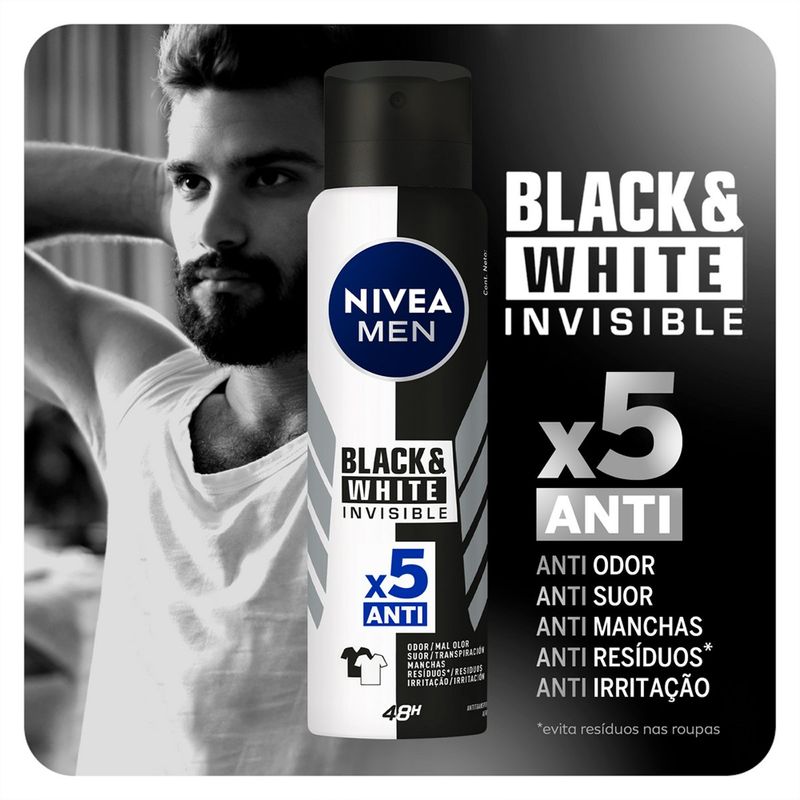 desodorante aerosol nivea invisible black & white power 150ml