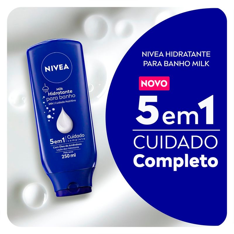 hidratante corporal nivea milk para banho 250ml