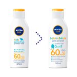 protetor solar nivea kids sensitive & pure fps 60 125ml