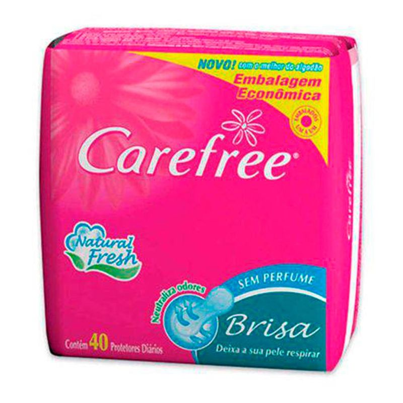protetor diário carefree sem perfume 40 unidades