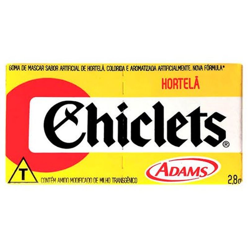 chiclete sabor hortelã chiclets 1 unidade