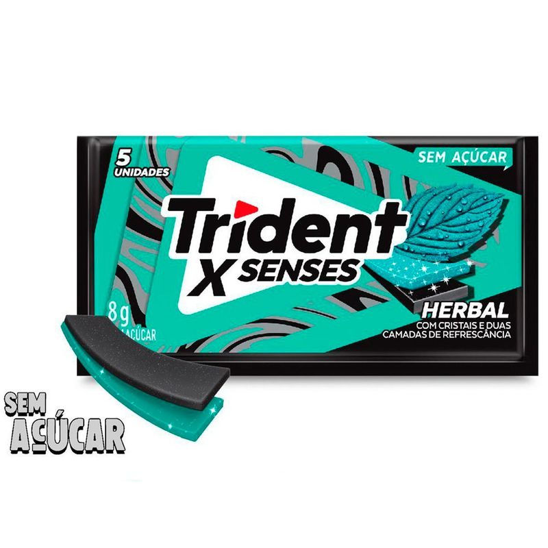 chiclete trident sabor herbal fresh 5 unidades 8g