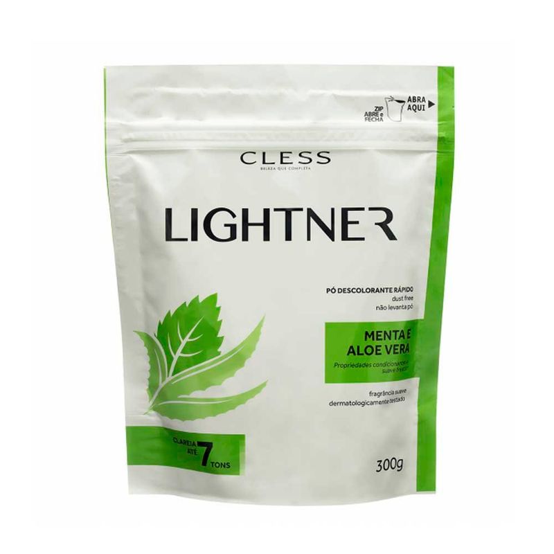 descolorante em pó cless lightner menta e aloe vera refil 300g