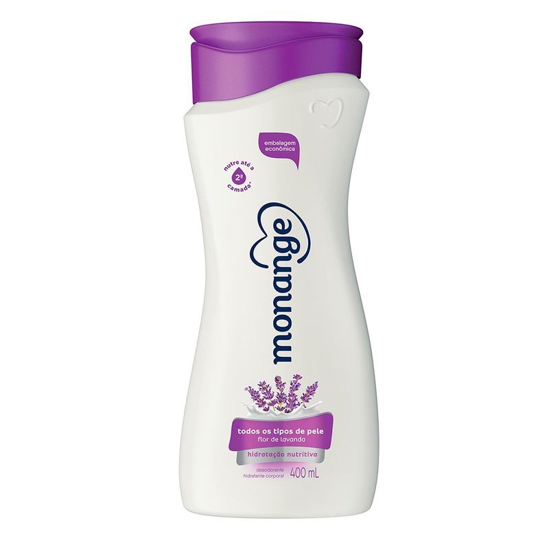 loção hidratante monange 400ml flor de lavanda toque carinho